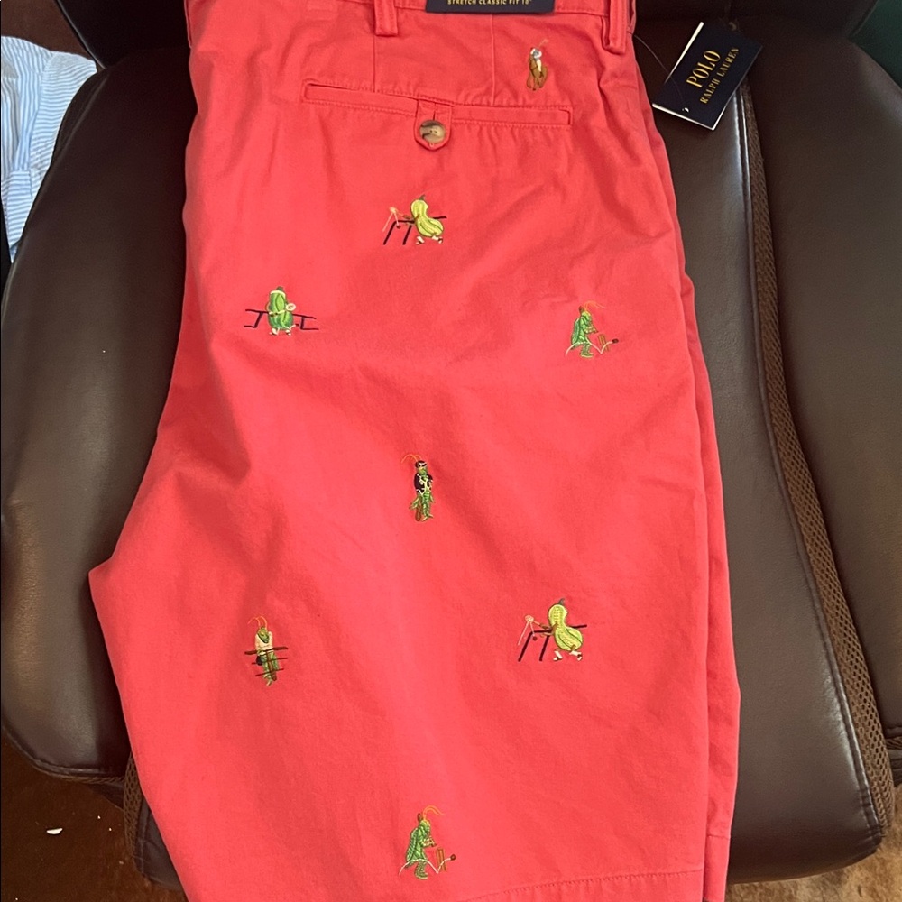 Polo by Ralph Lauren Embroidered Red Men's Shorts